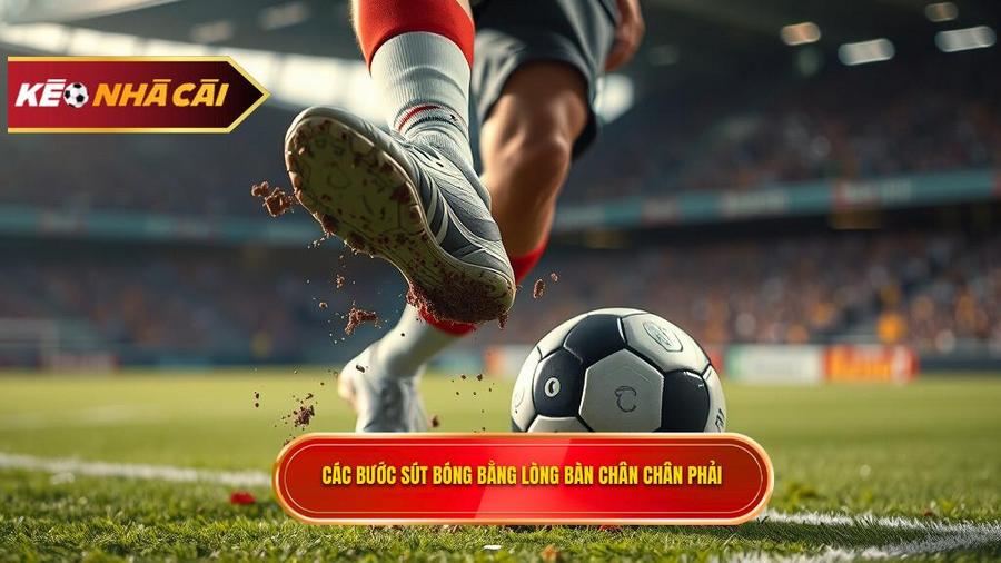 Phân tích chi tiết các bước thực hiện kỹ thuật sút bóng bằng lòng bàn chân phải